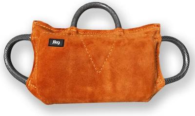 Julius-K9 - Bijtkussen leer hard - 3 tuinslang handvaten - 35x20x6,4cm