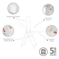 Brabantia hangon droogrek 25 meter met stang white - thumbnail