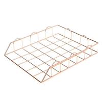 Vouwen smeedijzeren brief tijdschrift krant houder opslag rek bestand lade Office Bureau Organizer Supplies (Rose goud) - thumbnail