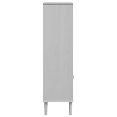 Boekenkast SENJA rattan-look 90x35x130 cm grenenhout wit