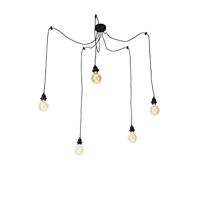 QAZQA Industriële hanglamp zwart 5-lichts - Cava - thumbnail