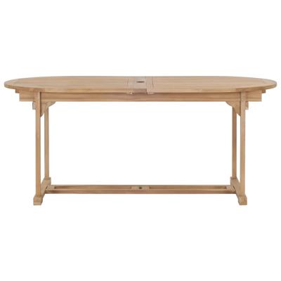 9-delige Tuinset 180-280x100x75 cm massief teakhout