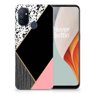 OnePlus Nord N100 | TPU Hoesje | Zwart Roze Vormen OnePlus Nord N100 | TPU Hoesje | Zwart Roze Vormen