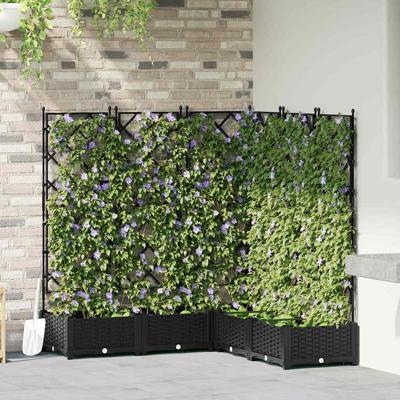 Tuin Bloempot 5 pcs Zwart 120 x 120 x 125,5 cm Staal