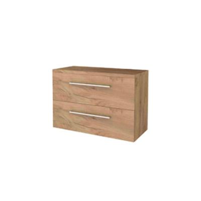 Basic-Line Start 46 Badkamermeubelset - 100 x 46 cm - Met Grepen - 2 Lades - Wastafelblad - Whisky Oak