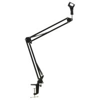 vidaXL Microfoonstandaard tafelmontage staal zwart - thumbnail