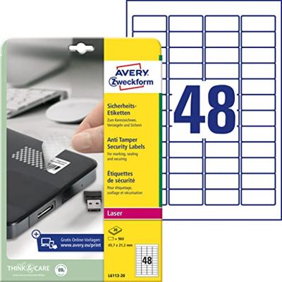 Avery-Zweckform Avery-Zweckform Veiligheidsetiketten L6113-20 (N/A ),Wit, 960 stuk(s), Permanent hechtend L6113-20 (N/A ),Wit, 960 stuk(s), Permanent hechtend Avery-Zweckform Avery-Zweckform Veiligheidsetiketten L6113-20 (N/A ),Wit, 960 stuk(s), Permanent hechtend L6113-20 (N/A ),Wit, 960 stuk(s), Permanent hechtend