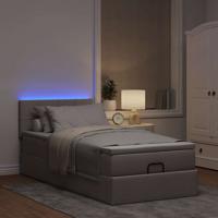 Ottoman bed met matras en LED's 120x200cm stof taupe - thumbnail
