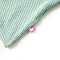 Kindershirt met lange mouwen lage col 140 donkermintkleurig - thumbnail