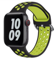 Siliconen sportband met gesp - Zwart + Geel - Geschikt voor Apple Watch 38mm / 40mm / 41mm / 42mm Siliconen sportband met gesp - Zwart + Geel - Geschikt voor Apple Watch 38mm / 40mm / 41mm / 42mm