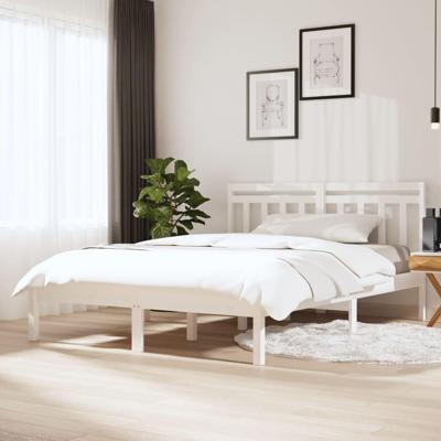 Bedframe massief hout wit 135x190 cm Bedframe massief hout wit 135x190 cm