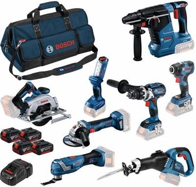 Bosch Blauw 8 toolkit 18v | combopack 4 x 5.0ah + lader | in tas - 0615a5004a