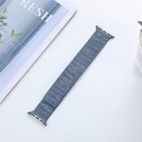 Denim nylon bandje - Donkerblauw - Geschikt voor Apple Watch 38mm / 40mm / 41mm / 42mm - thumbnail