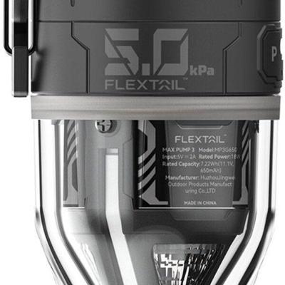Flextail - Max Pump 3 - Elektrische Luchtbedpomp - 2-in-1 oplaadbare luchtpomp met hoge snelheid - Opblaaspomp - 500 L/Min - Inclusief lampje & meerdere opzetstukken - Zwart
