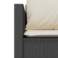 3-delige Bistroset met kussens poly rattan zwart - thumbnail