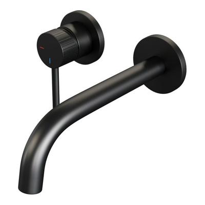 BRAUER Stripe Inbouw Wastafelmengkraan - gebogen uitloop en rozetten model A2 - mat zwart 5-S-332