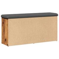 Schoenenbank 102x32x50 cm bewerkt hout oud houtkleurig - thumbnail