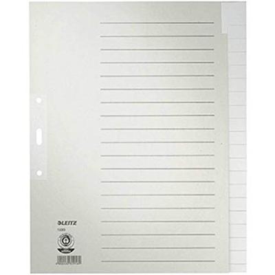 Leitz 1220 Register DIN A4, Bovenbreedte blanco Manila papier Grijs 20 tabbladen 12200085 Leitz 1220 Register DIN A4, Bovenbreedte blanco Manila papier Grijs 20 tabbladen 12200085