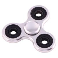 Fidget Spinner Speeltje tegen stress en angst voor kinderen en volwassenen, 3 Minuten Rotatie Tijd, met kleine metalen balletjes, Driebladig (zilverkl - thumbnail