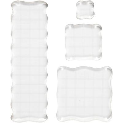 Creativ Company Stempelblok, afm 2,5x2,5+5x5+7,6x7,6+5x16,5 cm, dikte 1 cm, 4 stuk/ 1 doos