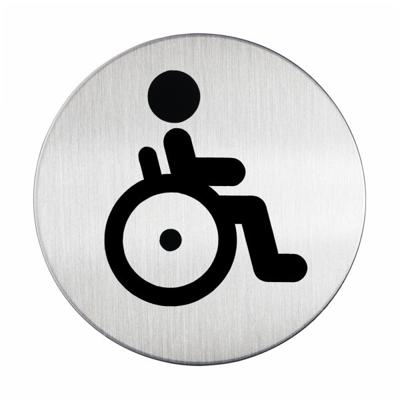 Infobord pictogram durable wc invalde rond 83 mm