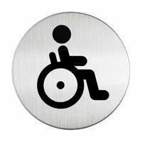 Infobord pictogram durable wc invalde rond 83 mm - thumbnail