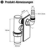 Cornat Sifon Wasmachine Inbouw 6/4 (421) - T356011R - thumbnail
