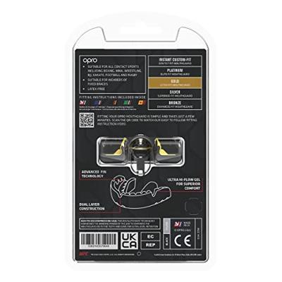 Opro 791003 UFC Gold Ultra Fit Mouthguard Braces - Black-Silver - SR Opro 791003 UFC Gold Ultra Fit Mouthguard Braces - Black-Silver - SR