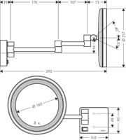 Hansgrohe AddStoris make-up spiegel met LED verlichting 21,7x39,3x21,7cm chroom - thumbnail