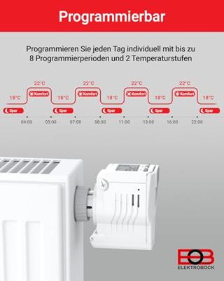 Elektrobock HD13 Radiatorthermostaat Elektronisch 3 tot 40 °C - thumbnail
