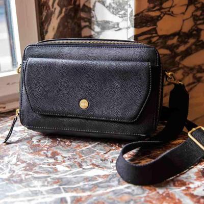 Dames leren schoudertas - zwart - MŌSZ Naomi M Dames leren schoudertas - zwart - MŌSZ Naomi M