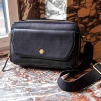 Dames leren schoudertas - zwart - MŌSZ Naomi M - thumbnail