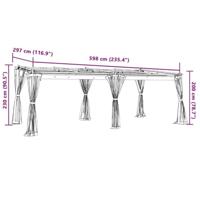 Prieel met zijwanden van gaas 6x3 m staal taupe - thumbnail
