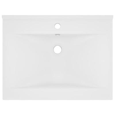 VidaXL Wastafel met kraangat 60x46 cm keramiek matwit