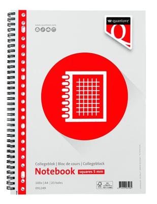 Collegeblok Quantore A4 23-gaats ruit 5 mm Collegeblok Quantore A4 23-gaats ruit 5 mm