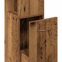 Badkamerkast 25x25x170 cm bewerkt hout oud houtkleurig - thumbnail