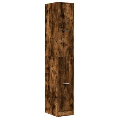 Apothekerskast 30x41x174,5 cm bewerkt hout gerookt eikenkleurig