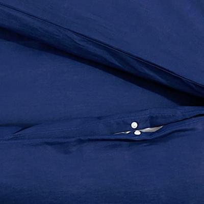 VidaXL Dekbedovertrekset 200x200 cm microvezel marineblauw