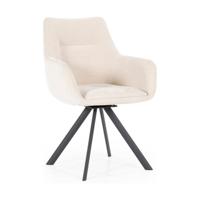 By-Boo Draaibare Eetkamerstoel 'Bliss' Met armleuning, kleur Beige - thumbnail