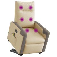 Sta-op-massagestoel verstelbaar stof crèmekleurig - thumbnail