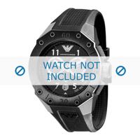 Armani horlogeband AR0665 Rubber Zwart - thumbnail