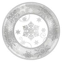Amscan feestbord Sneeuwvlok 17,7 cm papier - thumbnail