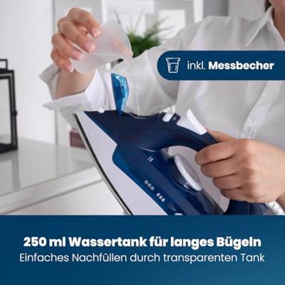 Bomann db 6004 cb stoomstrijkijzer 2200w 250ml blauw/wit