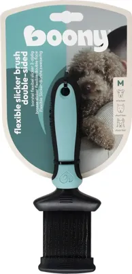 Slickerborstel hond flexibel 2-zijdig medium Slickerborstel hond flexibel 2-zijdig medium