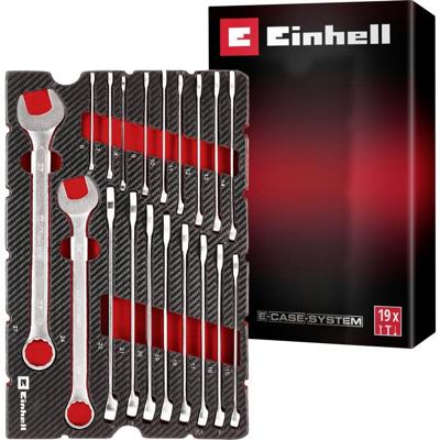 Einhell Gabelringschlüssel-Set 19-tlg. Einleger Pad 370521 Inlegstuk Rood/zwart
