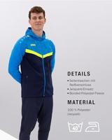 JAKO 6824 Jas Met Kap Iconic - Marine Jako-Blauw/Fluogeel - XL - thumbnail