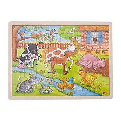 Goki houten legpuzzel op de boerderij, 48st.