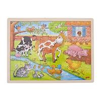 Goki houten legpuzzel op de boerderij, 48st. - thumbnail