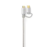2-in-1-Kabelset voor Synchroniseren, Opladen en AV-Ondersteuning | Adapter Type C | Verguld 1,0 m USB A Male naar USB Micro-B Male-Kabel | Voor Aansluiting van Smartphone en Mobiele Apparaten - thumbnail