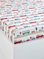 Kinderhoeslaken AUTO-CITY bedrukt beige - thumbnail